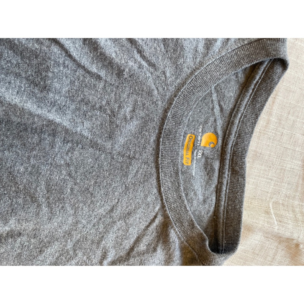 Carhartt Original Fit Long Sleeve‎ T Shirt Gray Mens 2XL Cotton Workwear